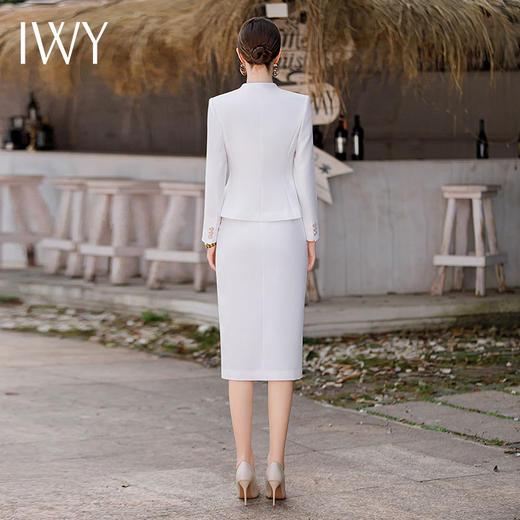 IWY/高级感套装白色西服套裙女秋季长袖医美工作服气质接待正装CS1761 商品图3