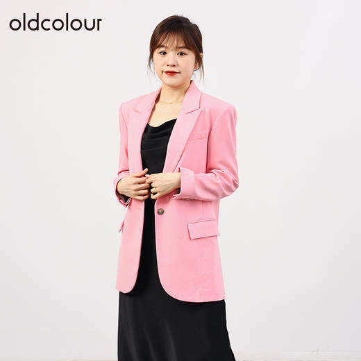 oldcolour欧珂秋季简约休闲气质显瘦西装外套女O33048360 商品图1