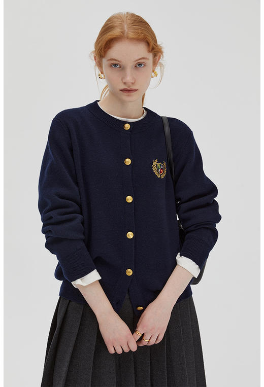学院刺绣针织开衫 商品图3