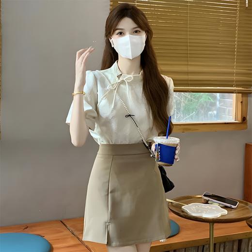 【气质女孩必备穿搭】中式复古短袖 旗袍立领盘扣设计 修身版型显瘦好看  国潮中式风 气质优雅 商品图2