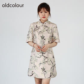 oldcolour春秋新款连衣裙复古气质刺绣新中式旗袍O31101111
