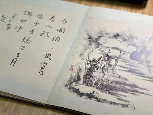 《八大山人山水册》，胡弘杰 编，绸面，经折装开本：787mm×1092mm， 6开，西泠印社出版社2023年7月一版一印。定价360，售价280元。 商品图7