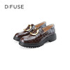 【复古藏家】迪芙斯D:FUSE秋款单鞋女乐福鞋圆头牛皮方扣深口厚底鞋女DF33112216 商品缩略图2