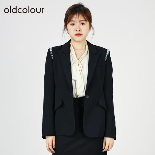 oldcolour欧珂秋季简约休闲气质显瘦西装外套女O33048513 商品图1