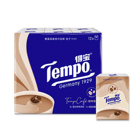 【烘焙咖啡】新品f『得宝Tempo』咖啡手帕纸7张4层12包有香印花便携