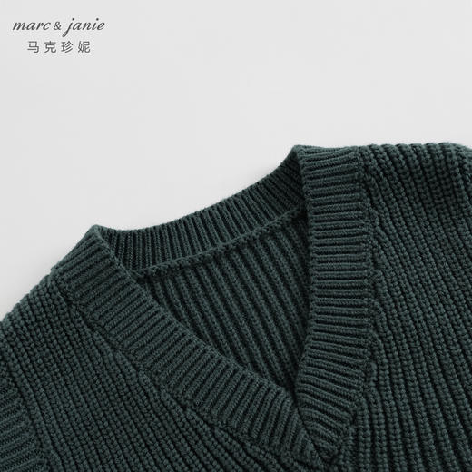 马克珍妮秋装新款 男童V领针织衫马甲毛衣 儿童上衣231820 商品图3