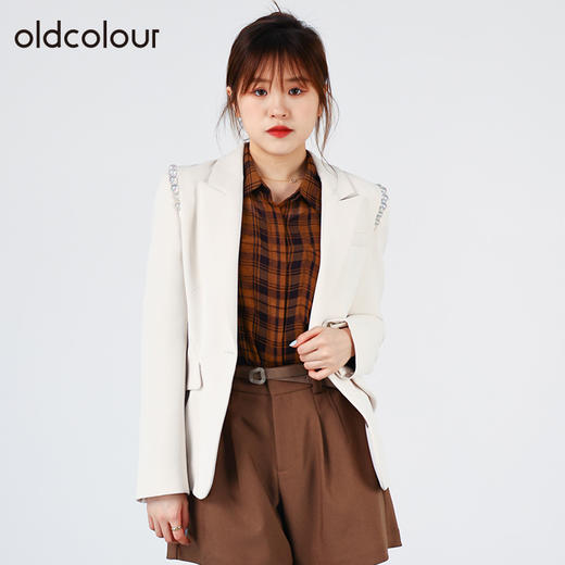 oldcolour欧珂秋季简约休闲气质显瘦西装外套女O33048513 商品图3