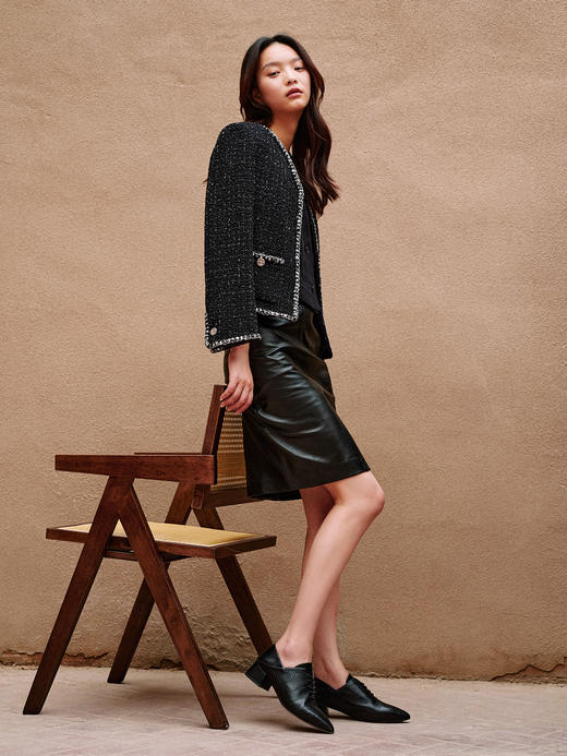 星期六系带气质尖头纯色皮鞋SS33112154 商品图2