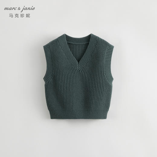 马克珍妮秋装新款 男童V领针织衫马甲毛衣 儿童上衣231820 商品图2