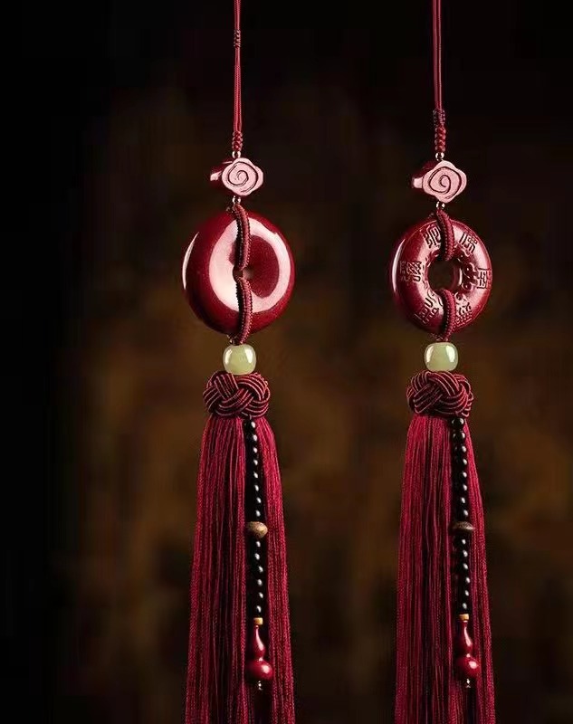 紫金砂汽车挂件 红色朱砂汽车钥匙挂件手机链 首饰饰品礼物