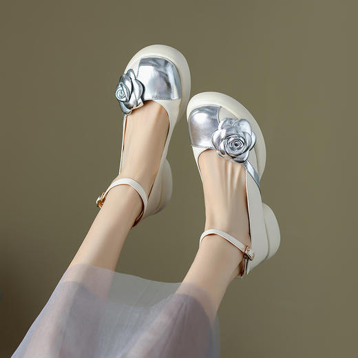 时尚百搭，圆头花朵厚底单鞋WXJ-X333-5 商品图10