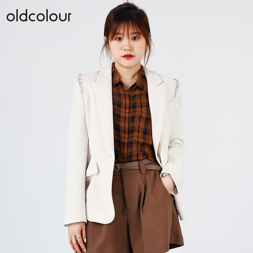 oldcolour欧珂秋季简约休闲气质显瘦西装外套女O33048513 商品图2