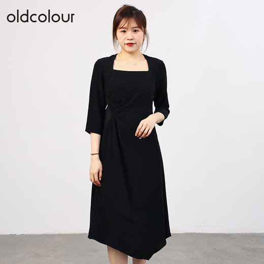 oldcolour欧珂秋商场同款简约方领高级感通勤公主裙HO35102517 商品图4