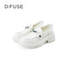 D:FUSE迪芙斯秋款单鞋女乐福鞋牛皮圆头钻饰厚底鞋女DF33112166 商品缩略图2