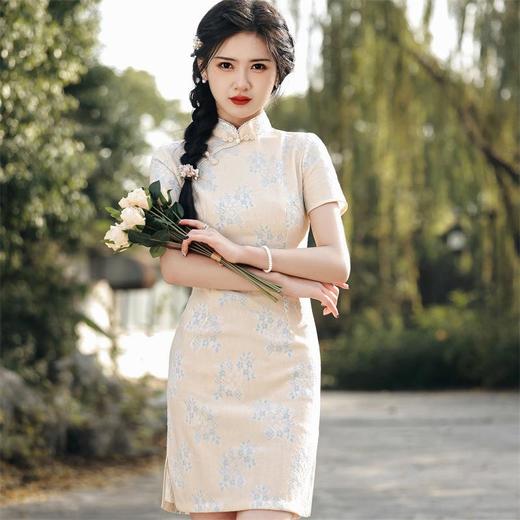 2023春夏新款复合蕾丝短款旗袍连衣裙 日常改良旗袍少女年轻款 商品图1