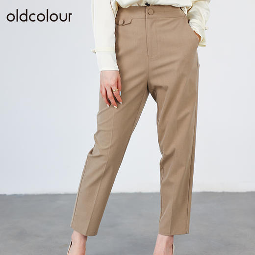 oldcolour春秋商场同款气质百搭高腰宽松休闲裤女通勤O31073162 商品图0