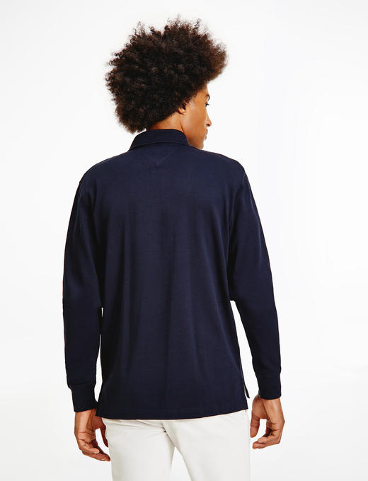 秋季新款 纯色简约刺绣标 珠地网眼棉长袖POLO衫 多色 T-1203 商品图8