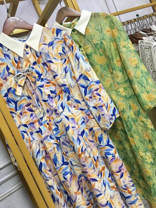 C6104       韩版气质减龄印花收腰显瘦娃娃领连衣裙（特价不退换） 商品图6