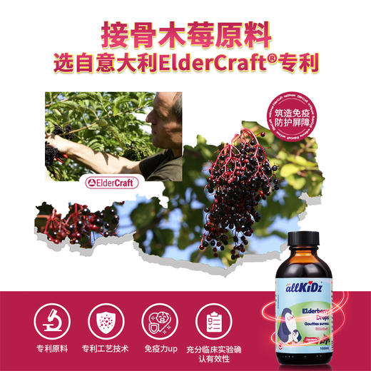 【品牌直发】【接骨木莓汁+葡聚糖组合装】加拿大原装进口 增强免yi力 植物提取，yu防感冒，加快hui复【爱奇氏/allKiDz出品】YYDS-AQS 商品图3