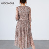 oldcolour2022秋商场同款收腰显瘦中袖碎花气质大摆长裙O31102156 商品缩略图3
