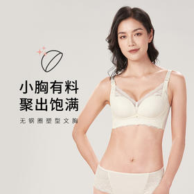 都市丽人舒软挺塑AB杯适穿蕾丝调整型文胸两种厚度3/4杯塑身文胸无钢圈内衣四排扣LJ31H5