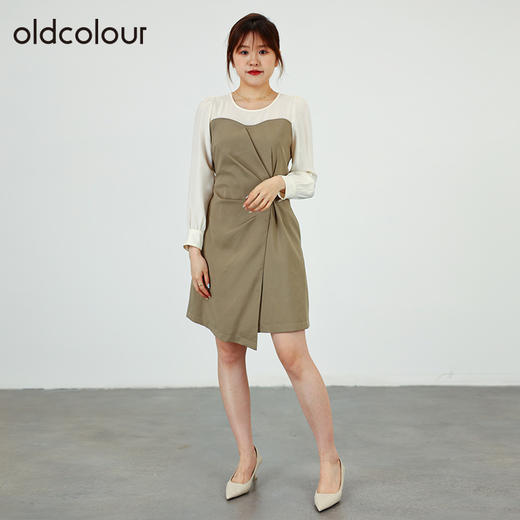 oldcolour欧珂春秋商场同款高腰显瘦气质通勤连衣裙女O32103216 商品图1
