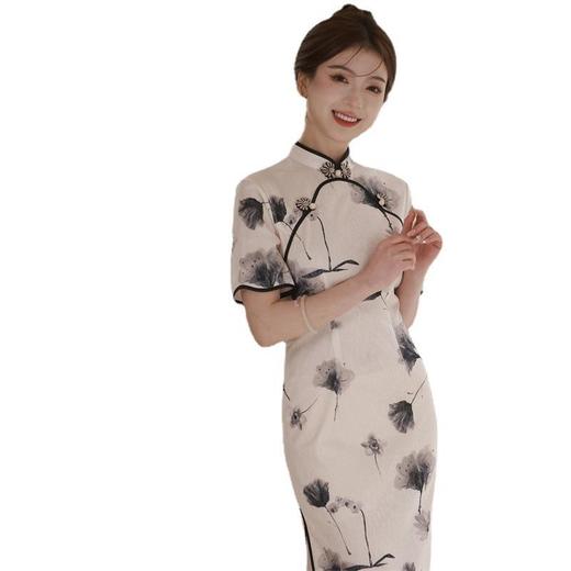 2023夏款复合蕾丝印花兔年兔子旗袍连衣裙 文艺少女改良古法旗袍 商品图2