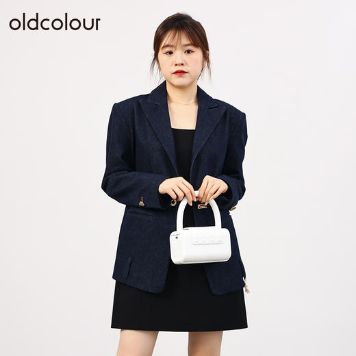 oldcolour欧珂秋季休闲高级感蓝色牛仔西装外套女O33040317 商品图3
