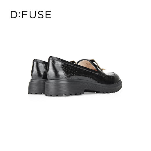 【复古藏家】迪芙斯D:FUSE秋款单鞋女乐福鞋圆头牛皮方扣深口厚底鞋女DF33112216 商品图6