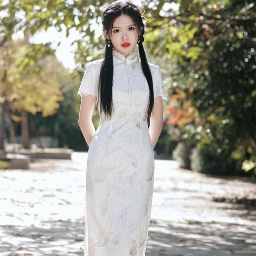 2023春夏新款花边复合蕾丝绣花旗袍连衣裙清新少女年轻款改良旗袍 商品图2