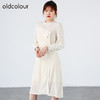 oldcolour欧珂女商场同款百搭气质通勤蕾丝长袖连衣裙女O34103467 商品缩略图2