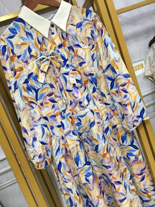 C6104       韩版气质减龄印花收腰显瘦娃娃领连衣裙（特价不退换） 商品图1