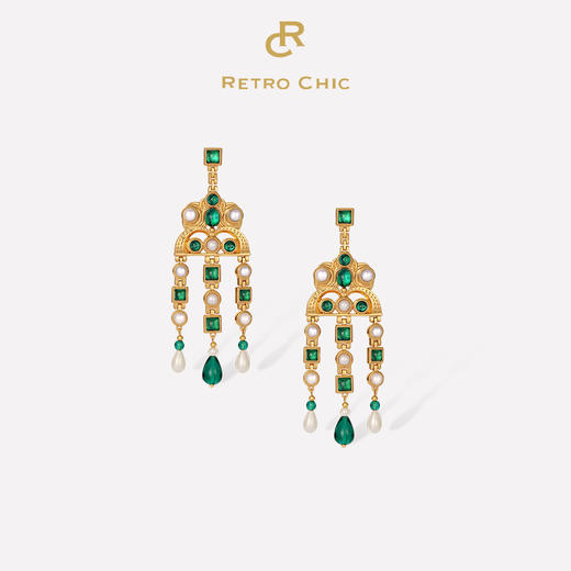 【国际时尚摄影师-陈漫同款】大英博物馆联名系列 | 拜占庭绿色流苏耳环 商品图0