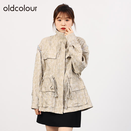 oldcolour欧珂秋季气质宽松显瘦休闲工装中款外套女O33042382 商品图0