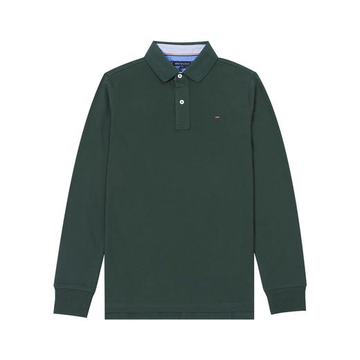 秋季新款 纯色简约刺绣标 珠地网眼棉长袖POLO衫 多色 T-1203 商品图10