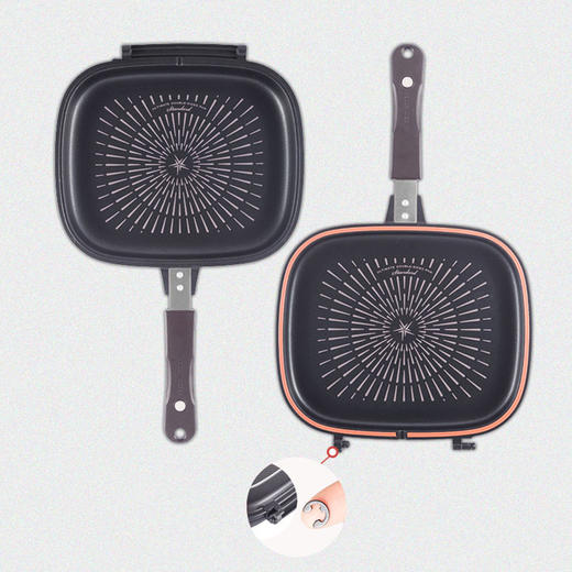 百货世界-德龙 Happycall欢乐锅 钛系列双面煎烤锅 棕色 商品图3