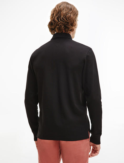 秋季新款 纯色简约刺绣标 珠地网眼棉长袖POLO衫 多色 T-1203 商品图6