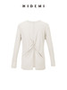 HIDEMI 云朵系列前后两穿设计感纽结开衩针织长袖上衣 锡器灰/奶油白/清扬绿/巧克力色 商品缩略图7