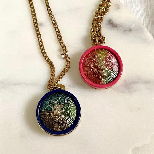 北京仓｜Gigi Paris-蓝色狮子头-Vintage纽扣 项链［法国设计师］ 商品图0