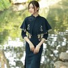 2023秋冬新款斗篷披肩刺绣欧棉绒旗袍连衣裙少女年轻款改良旗袍 商品缩略图2