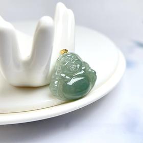 18K翡翠吊坠佛公