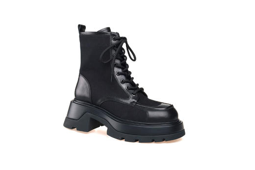 豪麟名鞋奥莱迪嘉女鞋马丁靴胎牛皮革+布料DJHJA32WN018黑色  原价2960元 商品图0