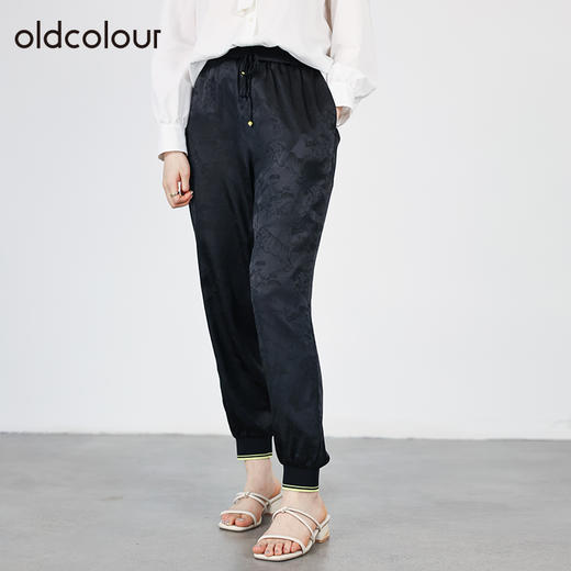 oldcolour春秋商场同款宽松显瘦休闲松紧束脚长裤O31073115 商品图1