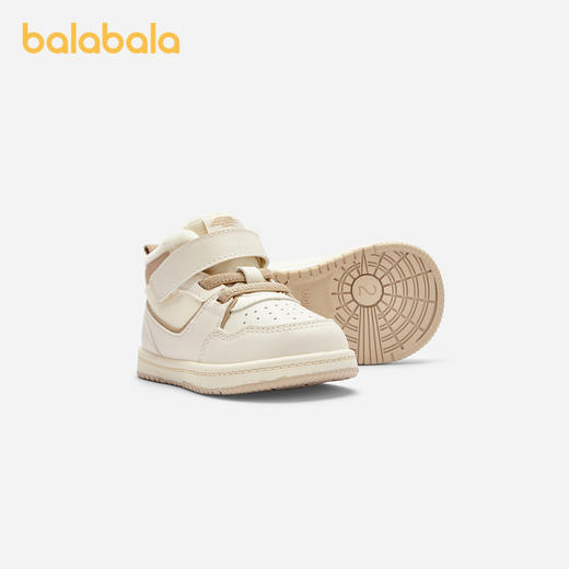 巴拉巴拉宝宝学步鞋婴儿鞋子童鞋秋冬加绒高帮新款防滑小白鞋 商品图1