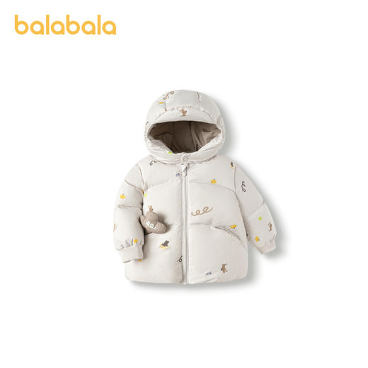 巴拉巴拉婴儿鹅绒羽绒服男童冬装女童短款外套新款保暖萌趣潮 商品图0