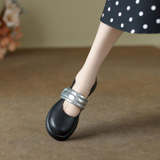 时尚复古，拼色厚底百搭玛丽珍单鞋WXJ-X333-2 商品图2