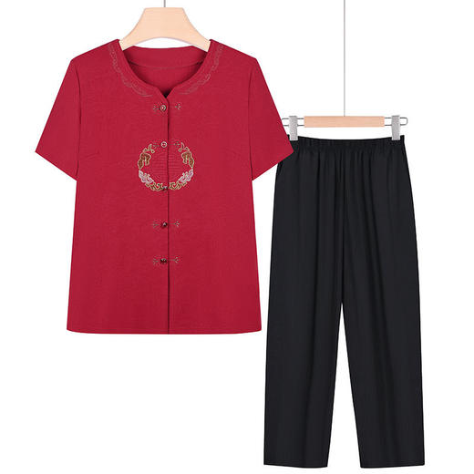 妈妈装夏季休闲家居服套装，宽松大码奶奶装两件套TYWF-A687DEKA19 商品图8