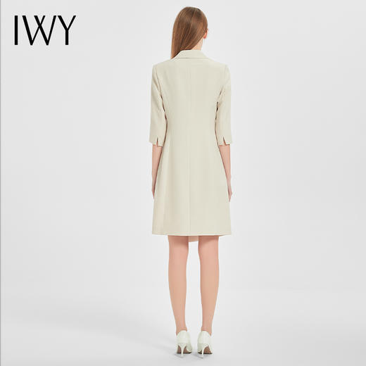 IWY/正式场合职业连衣裙女气质高端杏色西装裙工作服收腰显瘦西服套裙Q13206 商品图4