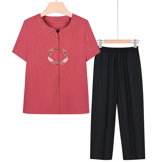 妈妈装夏季休闲家居服套装，宽松大码奶奶装两件套TYWF-A687DEKA19 商品图5