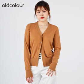 oldcolour2022秋商场同款法式复古温柔气质针织短外套O31053102